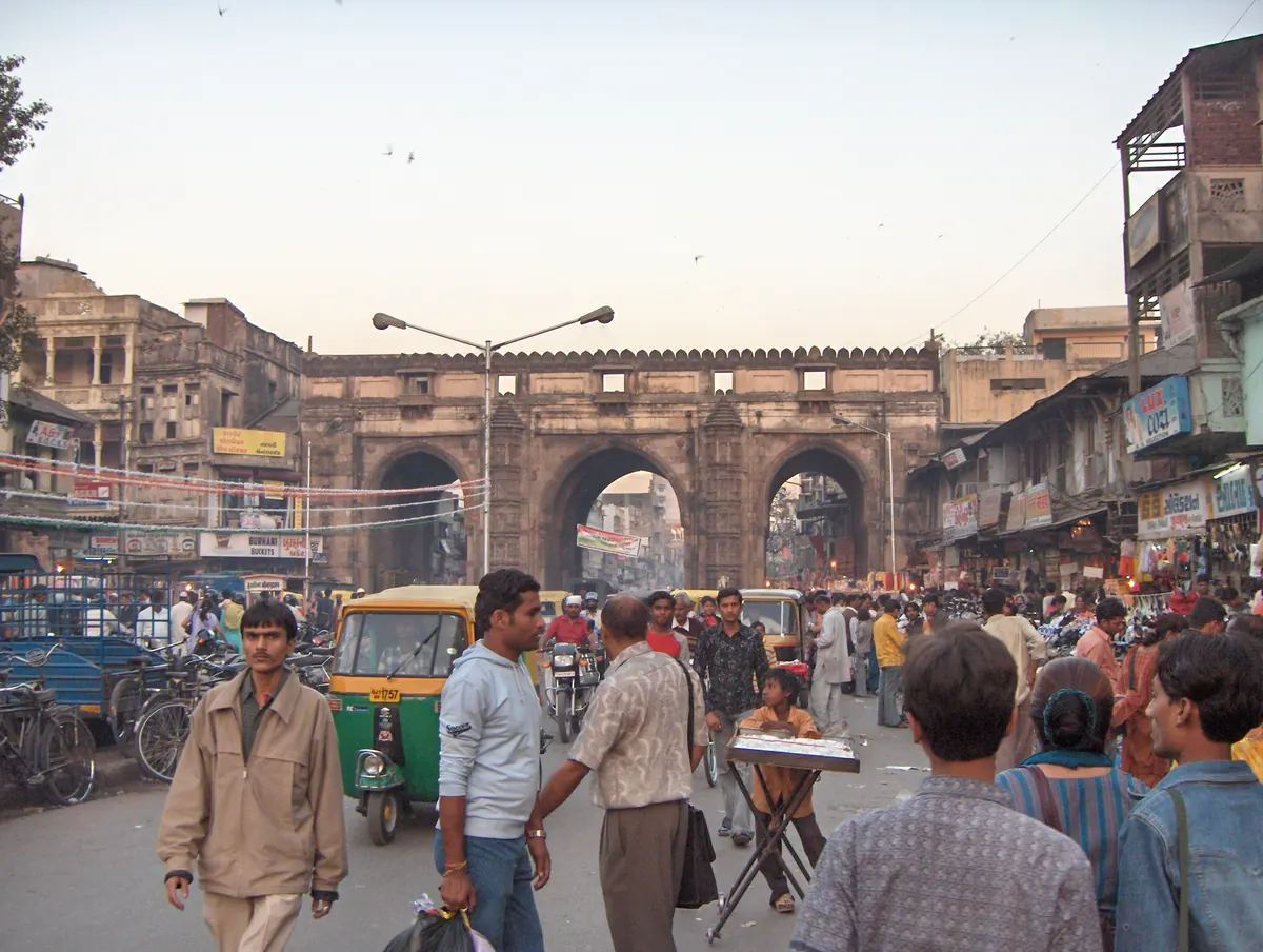Three arched openings of Teen Darwaza in Ahmedabad